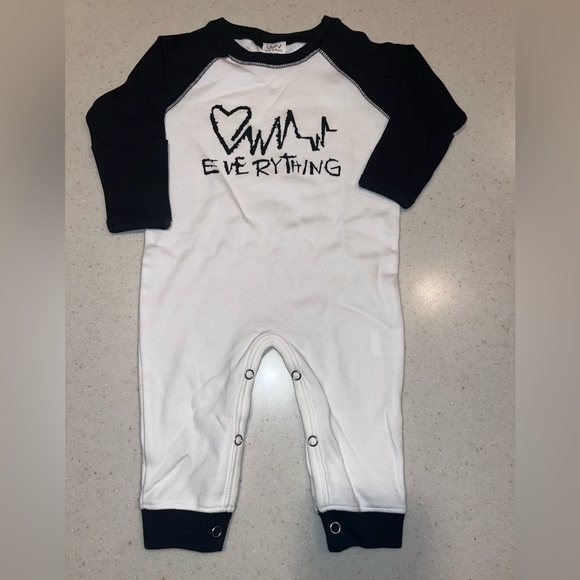 love beats everything Other - Love Beats Everything Baby Onesie - Black & White - NEW/NEVER WORN
